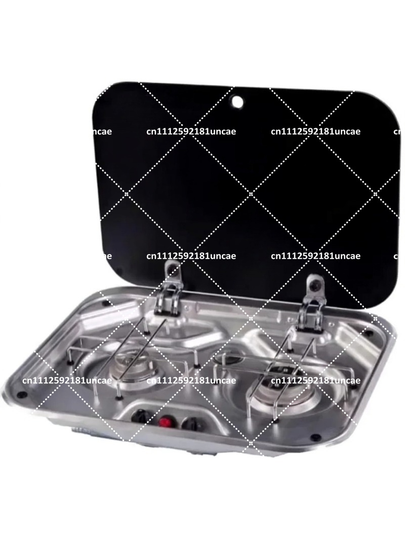 Outdoor Camping Stove Wood - Outdoor RV Camper Küche Edelstahl Gas-Doppelbrenner-Herd