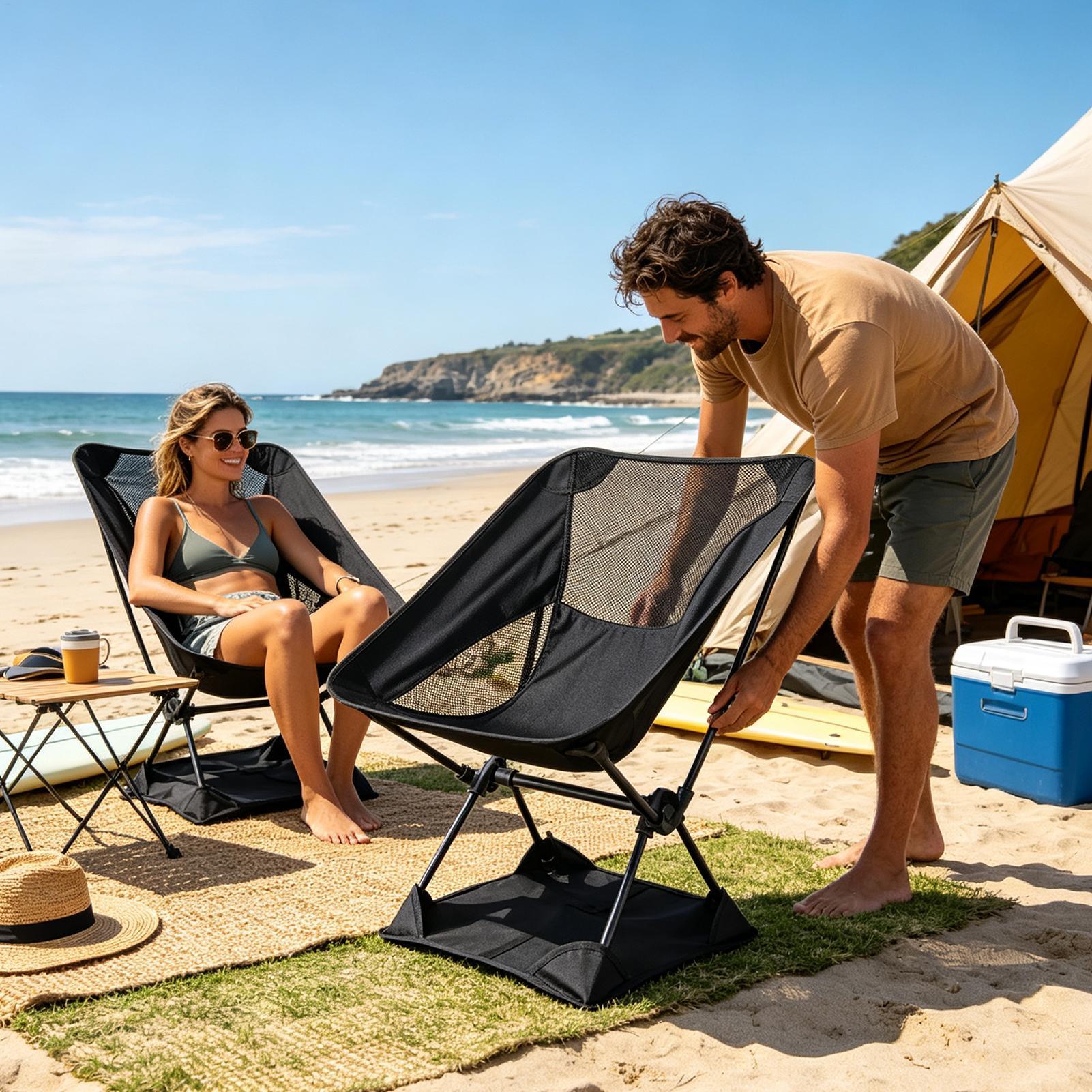 Outdoor Camping Loveseat - Oxford-Stoff Anti-Sink Campingstuhl-Unterlage Leichtgewichtige Anti-Kollaps-Matte für