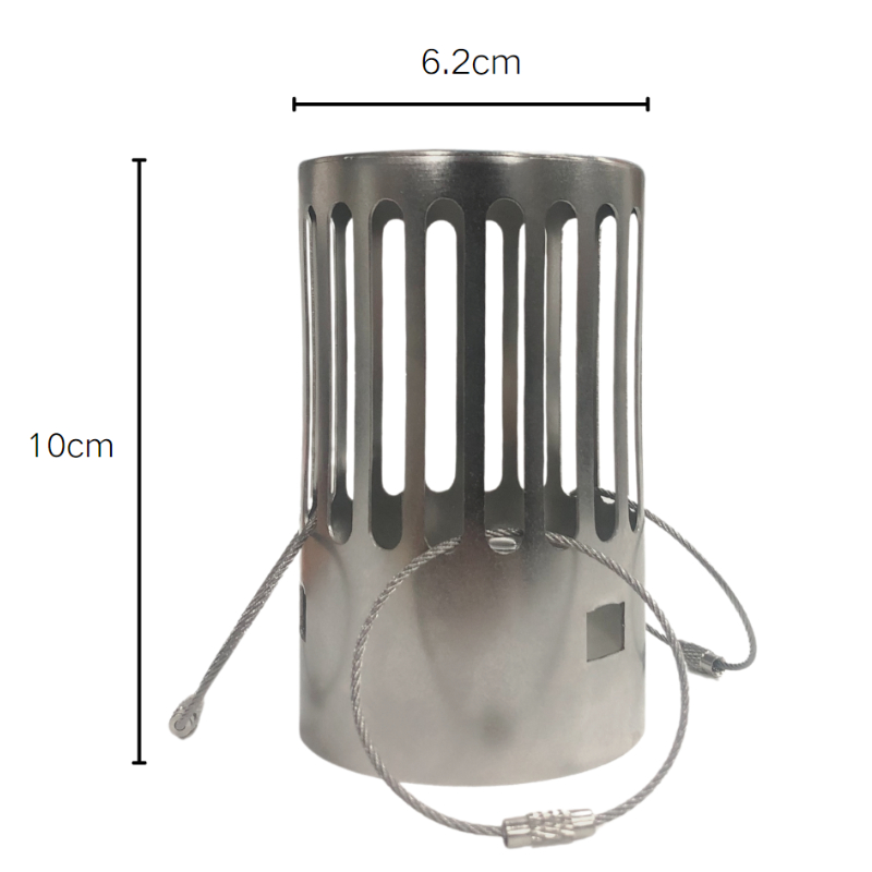 Outdoor Camping Stove Wood - Camping-Holzofen-Kaminhaube 62mm Edelstahl Funkenfänger mit Regenschutz