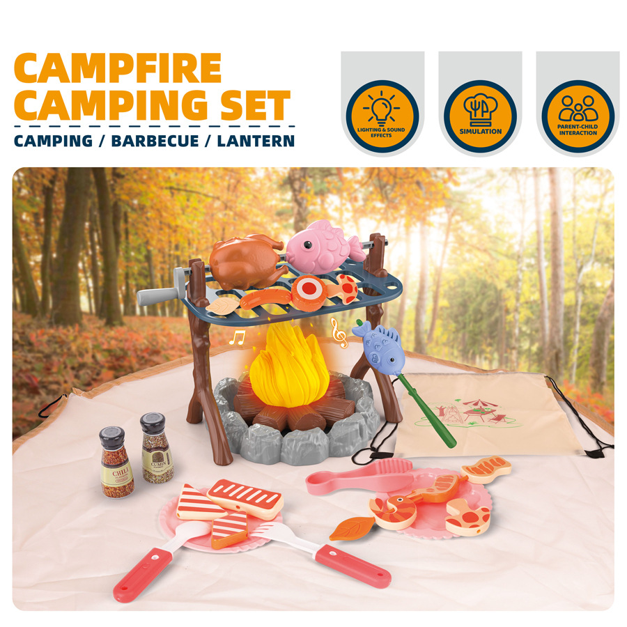 Outdoor Camping Games - Kinder-Campingzelt-Set Baby-Spielplatz Miniatur-Lebensmittel Kinderzelt Haus Innen-