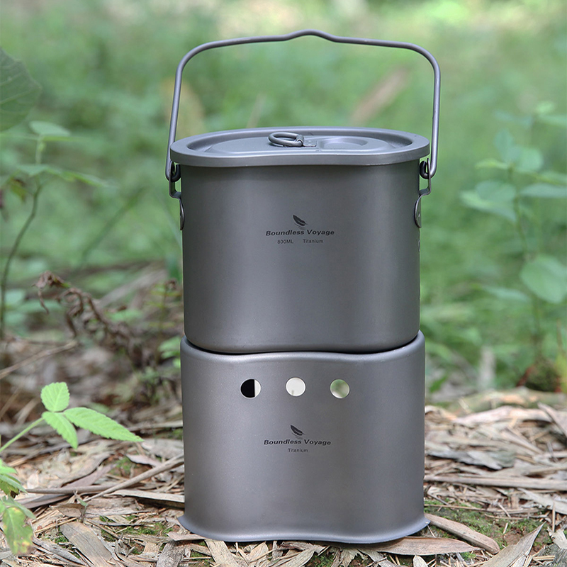 Outdoor Camping Stove Wood - Grenzenlose Reise Titan Kochgeschirr Set Outdoor