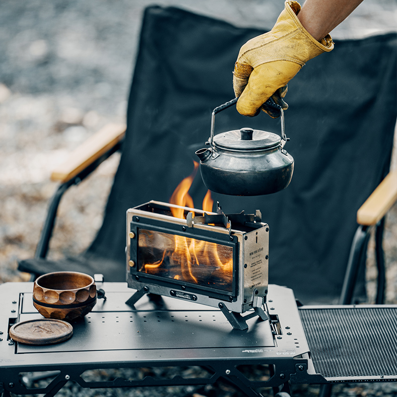 Outdoor Camping Stove Wood - Goout Springhill Holzofen Tragbarer Quadratischer Kaminofen