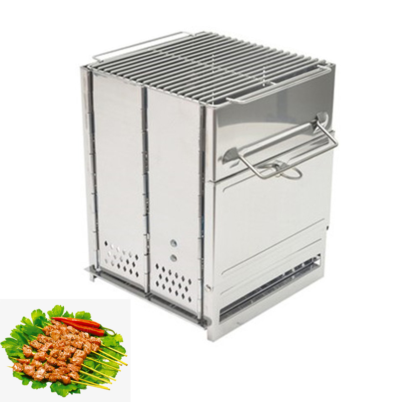 Outdoor Camping Stove Wood - Holzofen für Outdoor-Camping, Zerlegbarer Tragbarer Picknick-Ofen,