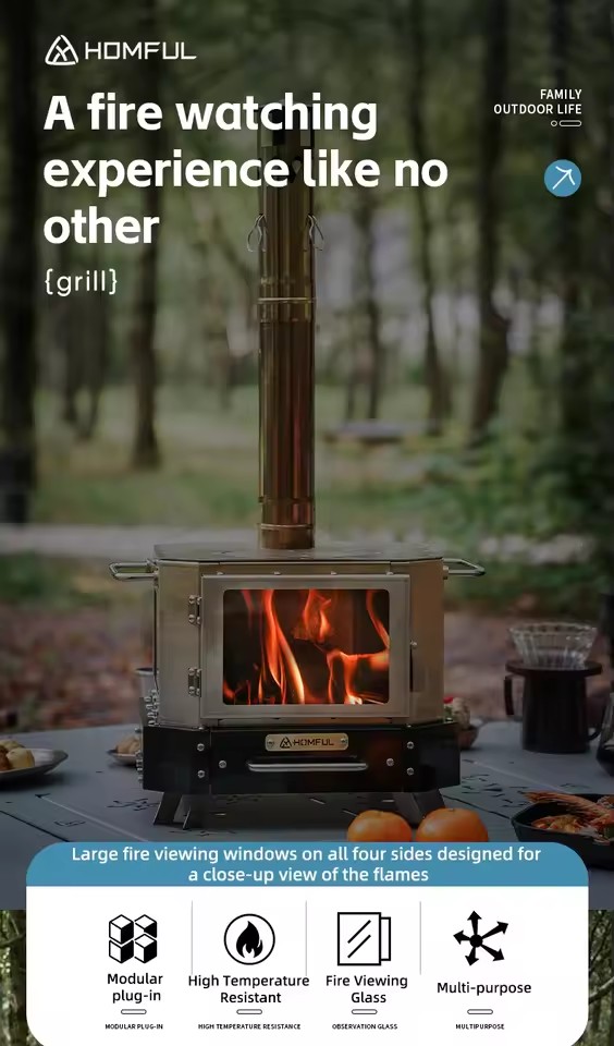 HOMFUL Tragbarer Holzofen für  – Outdoor Camping Stove Wood Bewertung und Preis