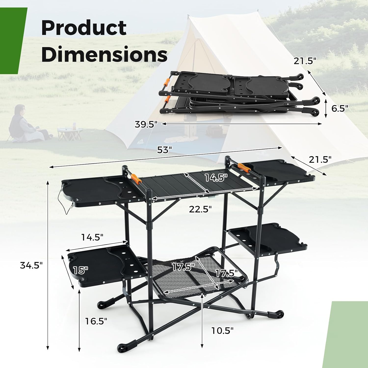 Tragbarer Outdoor-Klapptisch m – Outdoor Camping Kitchen Setup Bewertung und Preis