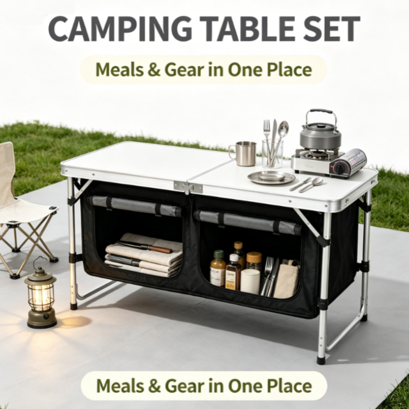Silberner Aluminium-Klapptisch – Outdoor Camping Kitchen Setup Bewertung und Preis