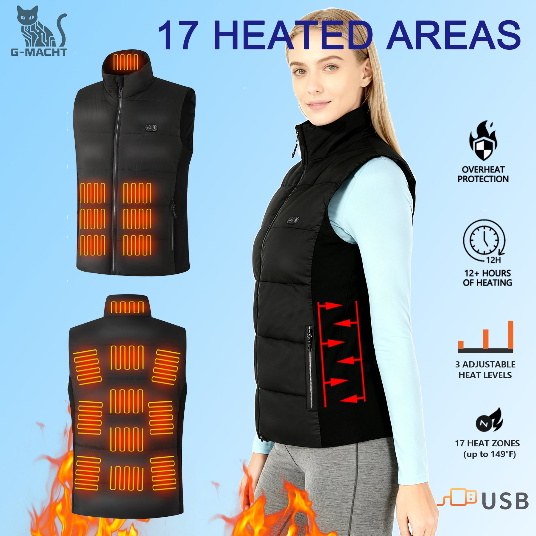 Unisex Winter-Heizweste mit 17 – Outdoor Camping Zone Bewertung und Preis