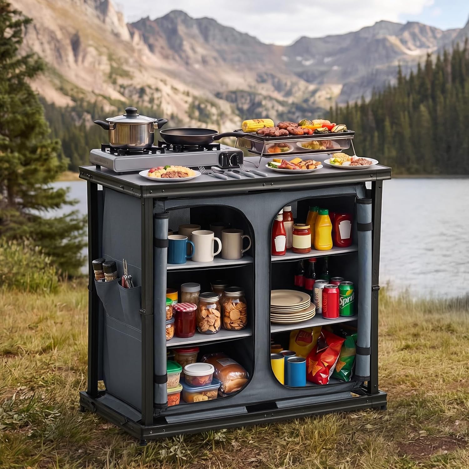 Klappbarer Camping-Aufbewahrun – Outdoor Camping Kitchen Setup Bewertung und Preis