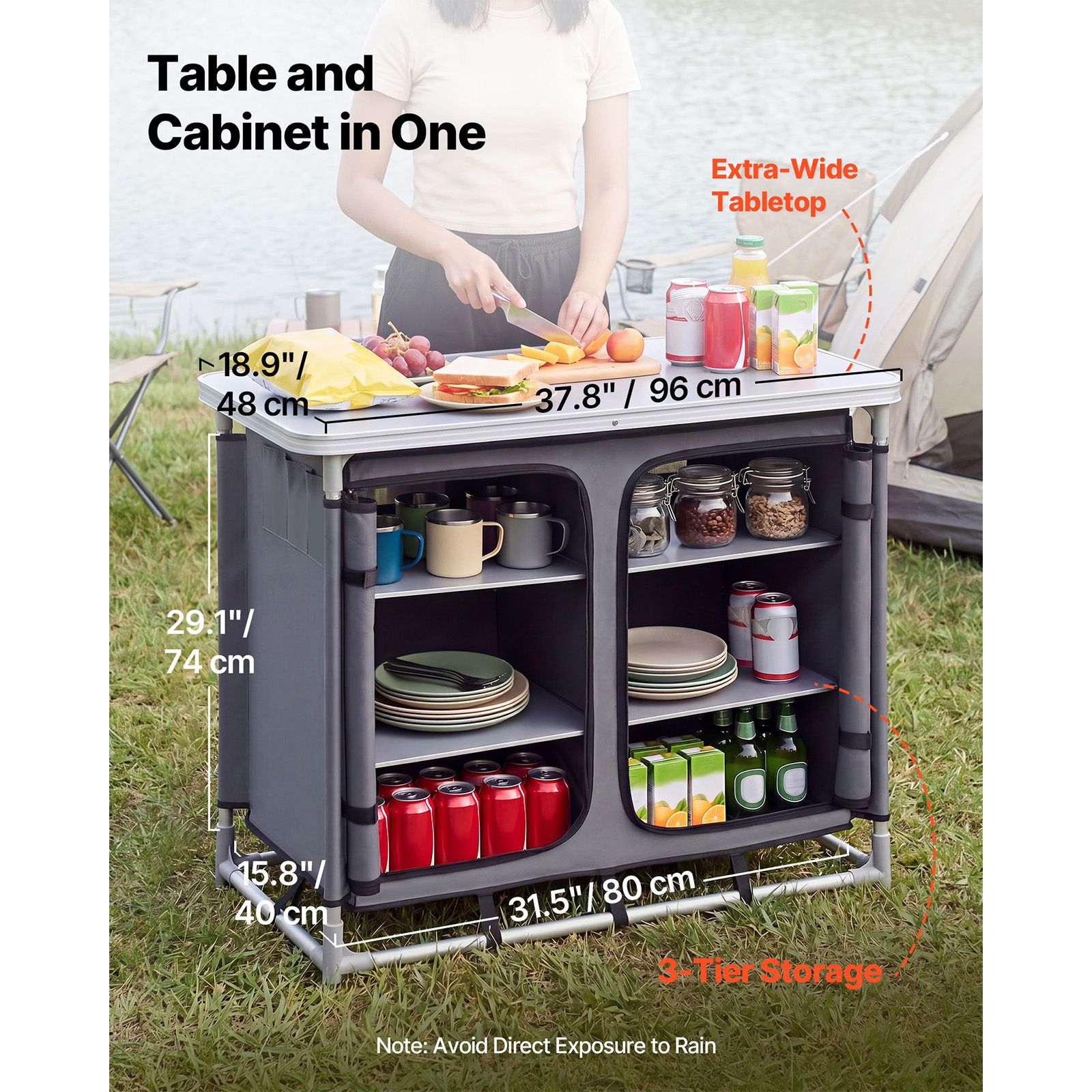 Camping-Aufbewahrungsschrank,  – Outdoor Camping Kitchen Setup Bewertung und Preis